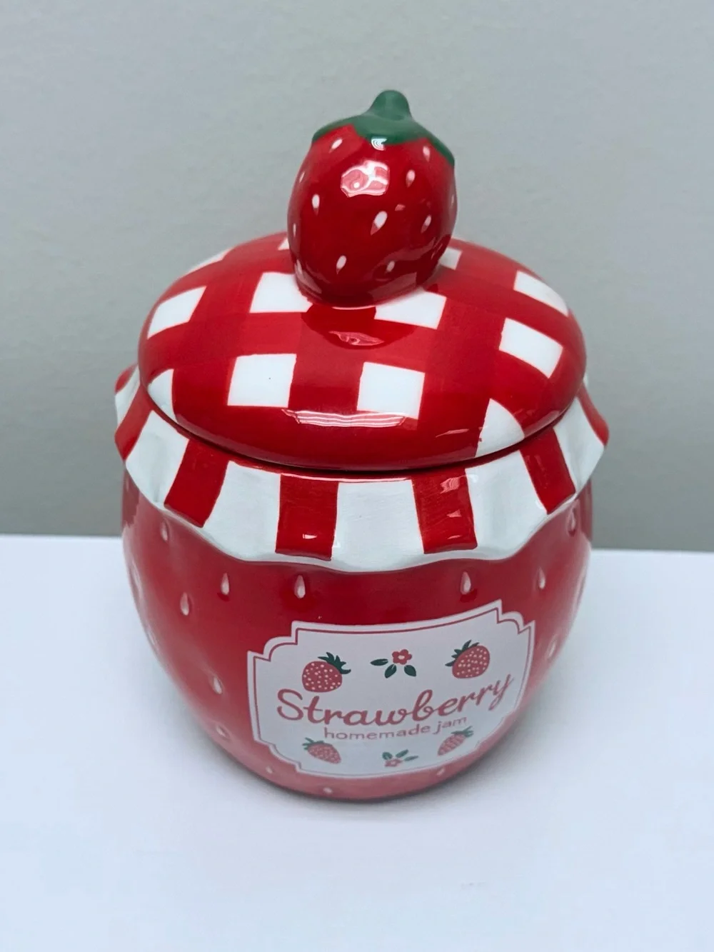 New! Strawberry Jam Ceramic Decorative Jar with Lid, Target Bullseye Playground